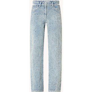IRO Lambert high waist straight leg jeans met borduring