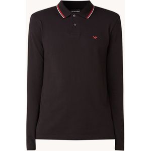 Emporio Armani Slim fit polo van piqué katoen met lange mouw