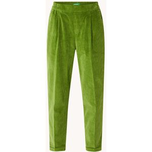 Benetton High waist tapered cropped pantalon van corduroy
