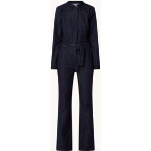 Fifth House Lonny straight fit jumpsuit van denim met strikceintuur