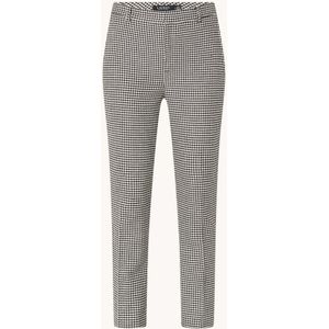 Ralph Lauren Mid waist tapered fit cropped pantalon met pied-de-poule dessin