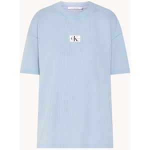 Calvin Klein Oversized ribgebreid T-shirt met logo