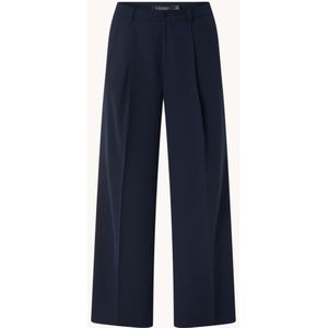 Ralph Lauren High waist wide fit pantalon met steekzakken en persplooi