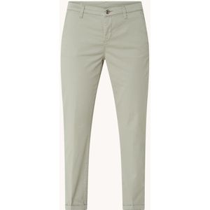 Mac Jeans Mid waist slim fit cropped chino met steekzakken en stretch