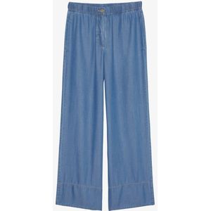 Marc O'Polo Wide fit broek van chambray met steekzakken