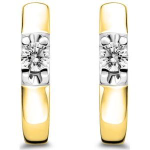 Diamond Point Gouden solitair oorstekers, 0.16 ct diamant, Groeibriljant
