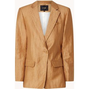 Maje Blazer in linnenblend met klepzakken