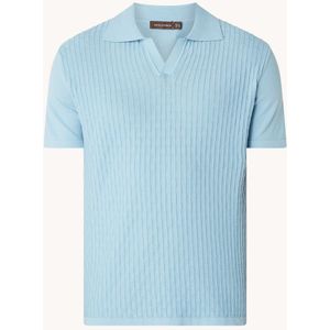 Oscar Jacobson Mike fijngebreide slim fit polo met structuur