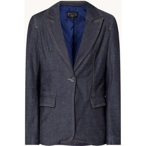 Expresso Blazer van chambray met schoudervulling