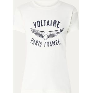 Zadig&Voltaire Walk T-shirt in linnenblend met logoprint