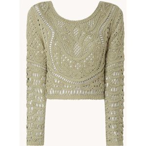 ba&sh Marc grofgebreide crop top met broderie