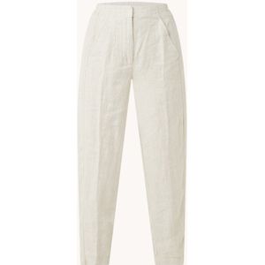 Whistles High waist tapered fit cropped pantalon van linnen