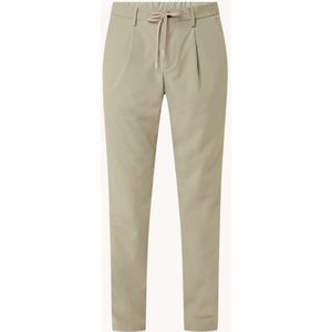 Boggi Milano Straight fit pantalon van travelstof met steekzakken