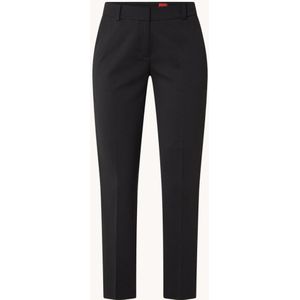 HUGO BOSS Hetana mid waist slim fit pantalon in wolblend met steekzakken