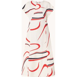 Tommy Hilfiger Midi jurk in linnenblend met print