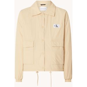 Calvin Klein Sand gewatteerd bomberjack met logo