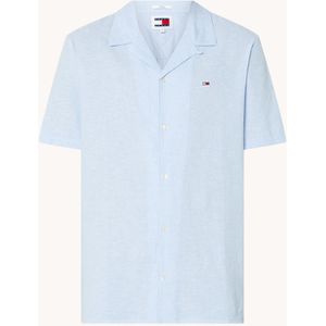 Tommy Hilfiger Regular fit overhemd in linnenblend met logoborduring