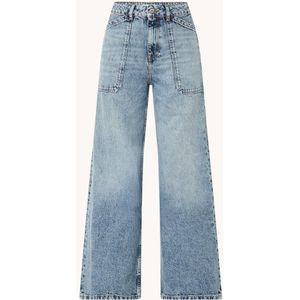 Ba&sh Mellou high waist wide leg jeans met verwassen afwerking
