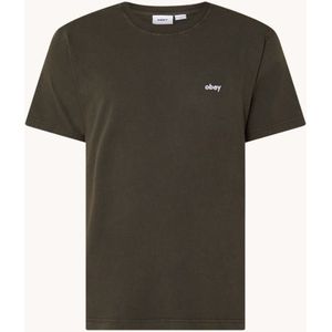 Obey Lowercase T-shirt met logoborduring