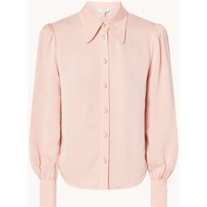 L.K.Bennett Sonya blouse met pofmouw en sierknopen