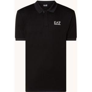 Emporio Armani Regular fit polo met halve rits en logo