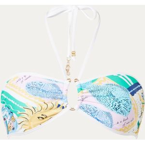 Seafolly Wish You Were Here bandeau bikinitop met print