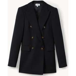 Reiss Lana double-breasted blazer in wolblend met structuur