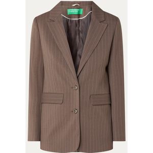 Benetton Blazer met krijtstreep en schoudervulling