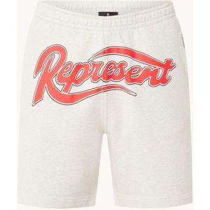 Represent Straight fit korte joggingbroek met gemêleerd dessin en logoprint