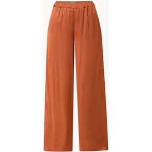 Benetton High waist wide fit pantalon van satijn