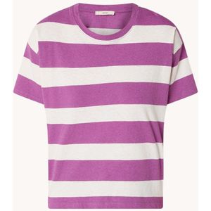 Sessùn Tooli T-shirt in linnenblend met streepprint