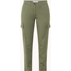 BRAX Maron mid waist slim fit cropped chino in lyocellblend met klepzakken