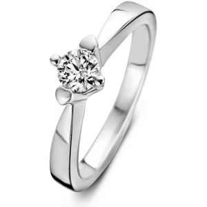 Diamond Point Witgouden ring, 0.12 ct diamant, Hearts & Arrows