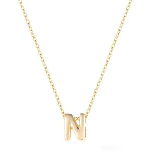 Diamond Point Geelgouden collier Alphabet