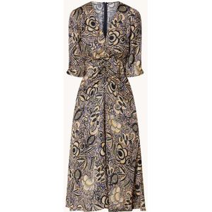 Sessùn Nylia midi jurk in zijdeblend met paisley dessin