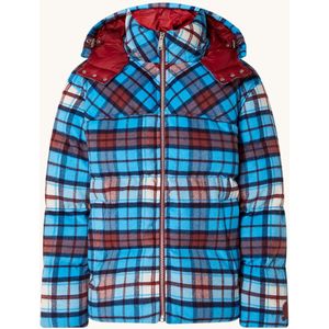 Tommy Hilfiger New York puffer jack in wolblend met capuchon en ruitdessin