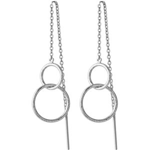 Pernille Corydon Double Plain oorhangers van zilver