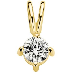 Diamond Point Geelgouden solitair groeibriljant hanger, 0.18 ct. 0.18 ct diamant Groeibriljant