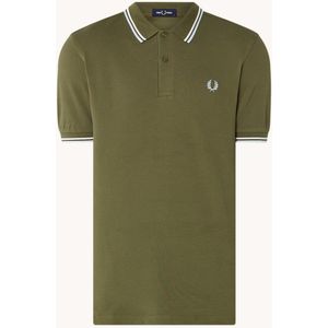 Fred Perry Regular fit polo van piqué katoen met logoborduring