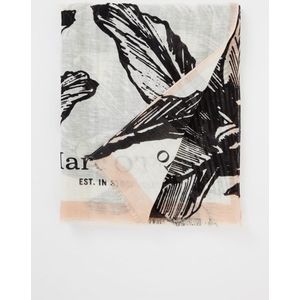 Marc O'Polo Sjaal met print in linnenblend 200 x 90 cm