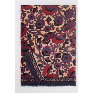 Gerard Darel Douha sjaal van wol met bloemenprint 180 x 70 cm