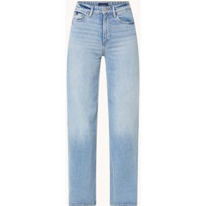 Denham Miku high waist wide leg jeans met lichte wassing