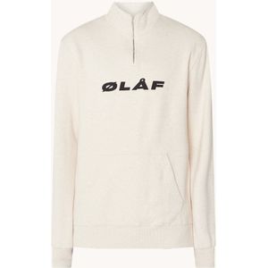 OLAF Italic sweater met halve rits en logo