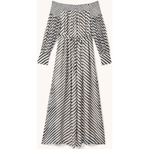 Reiss Fabia maxi off-shoulder jurk met streepprint