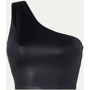 Seafolly Soleil cropped one shoulder bikinitop met glanzende finish