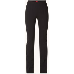 HUGO BOSS Helifa mid waist flared fit pantalon met ritsdetail