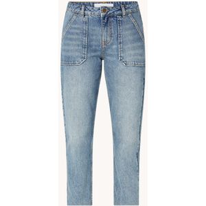 Ba&sh Elly high waist tapered fit cropped jeans met verwassen afwerking