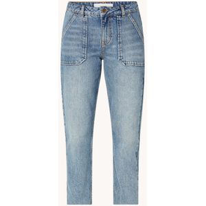 Ba&sh Elly high waist tapered fit cropped jeans met verwassen afwerking