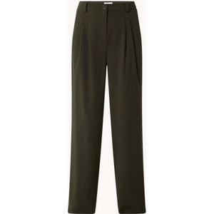 Modström Kimana high waist loose fit pantalon in wolblend met steekzakken