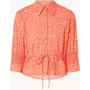 French Connection Gretta cropped blouse met bloemenprint en trekkoord